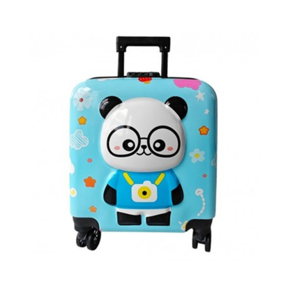 Детски куфар, 3D, ABS, Панда, Син