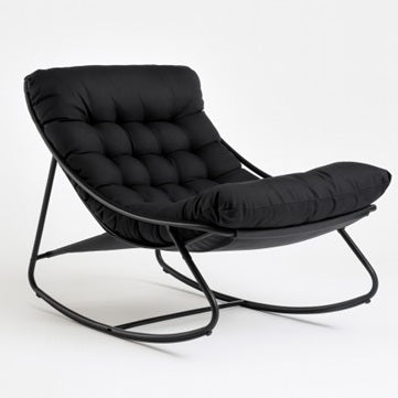 Люлеещо се кресло, черен, 110х80х80 см