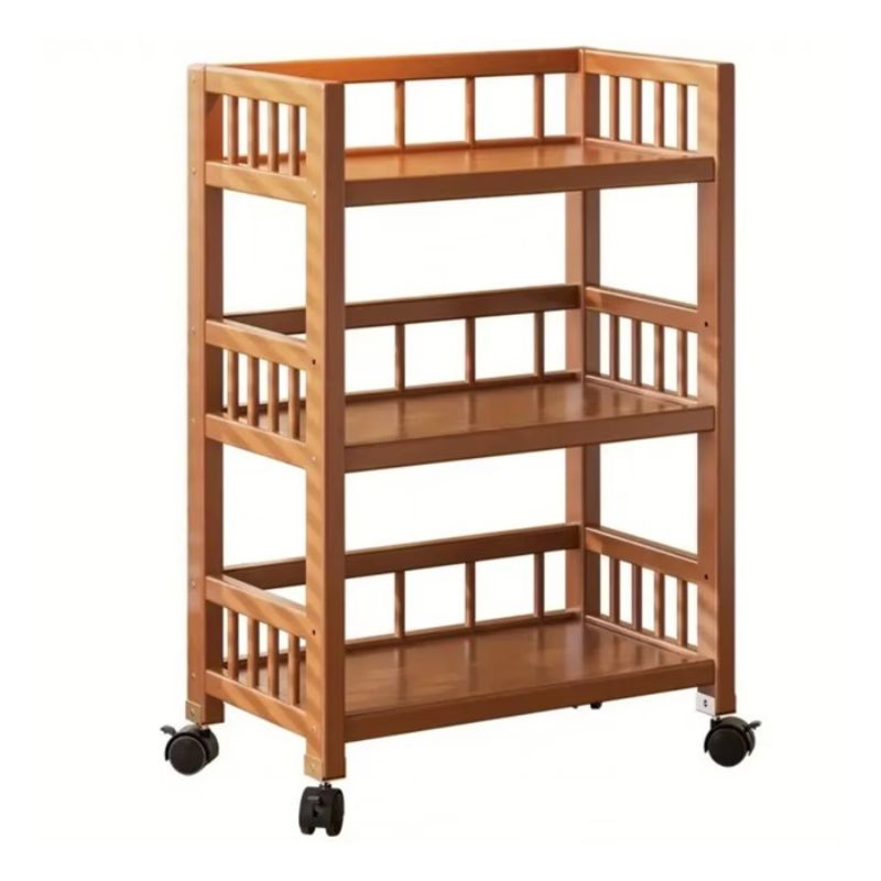Етажерка, бамбукова, мобилна, 30x50x82 см