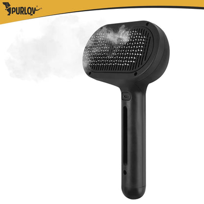 Електрическа парна четка за кучета и котки Purlov,  самопочистваща се, презареждаща се с USB