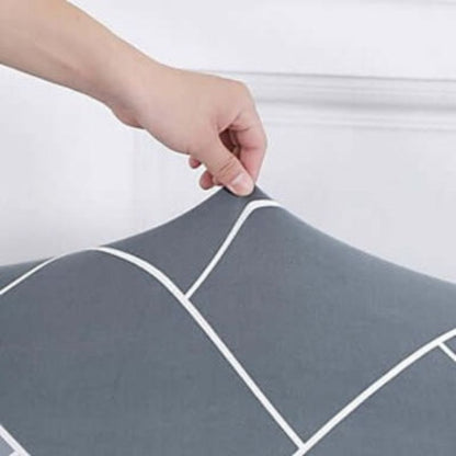 Еластичен калъф за ъглов диван, синьо-сив