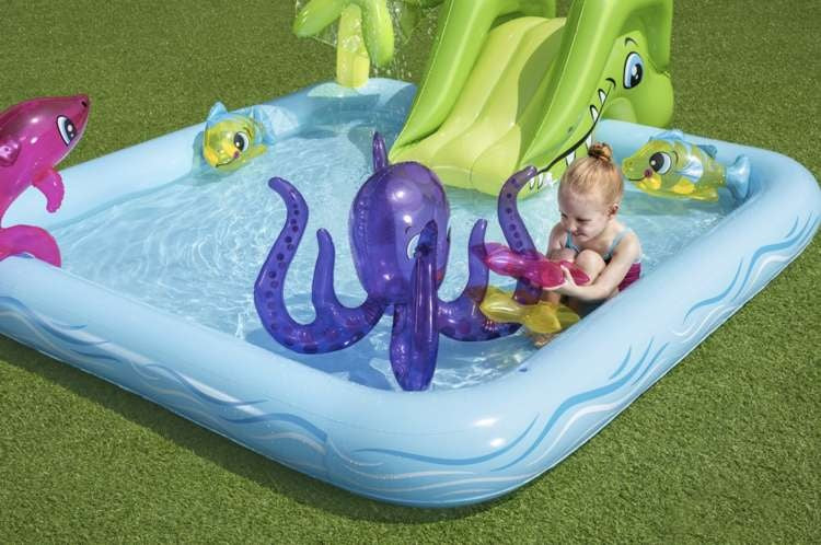 Детски басейн с пързалка "Морско дъно" - 239х206х86см Bestway