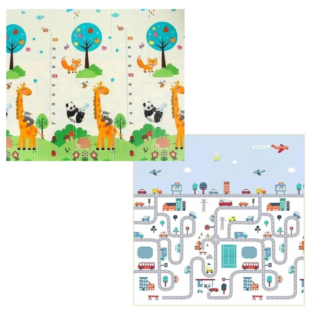 Детско Килимче за Пълзене и Игра от Термоизолираща пяна, 180х200х1 см, Сгъваемо, С Калъф за съхранение