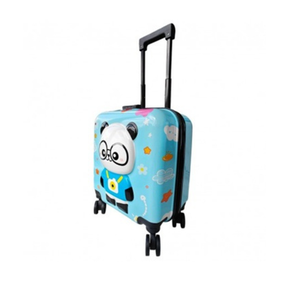Детски куфар, 3D, ABS, Панда, Син