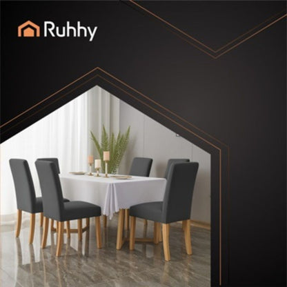 Еластични калъфи за столове Ruhhy, комплект от 6 броя, тъмно сив