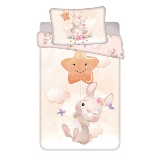 Детски спален комплект Bunny Star, 100 % памук, 2 части, 100x135 см