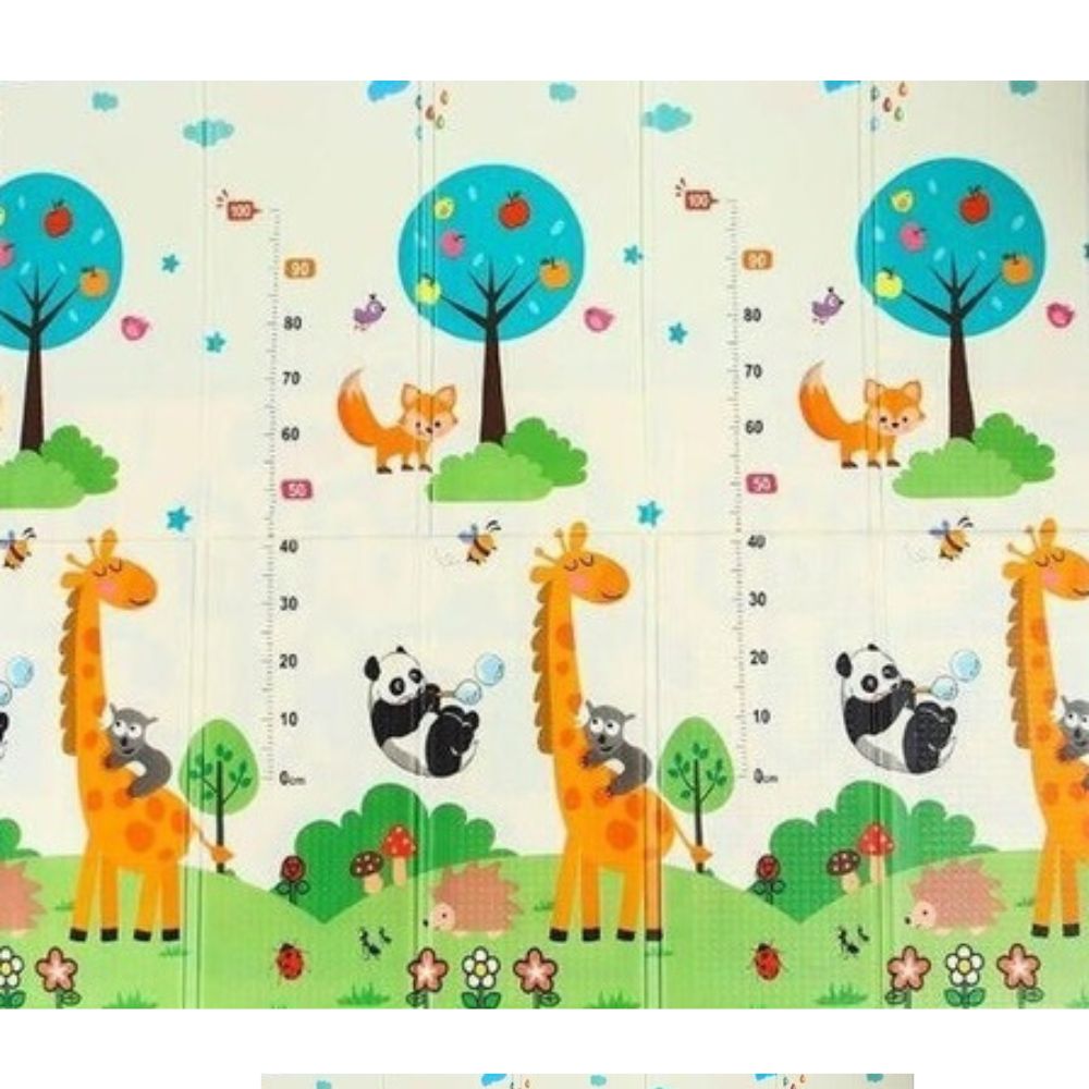 Детско Килимче за Пълзене и Игра от Термоизолираща пяна, 180х200х1 см, Сгъваемо, С Калъф за съхранение