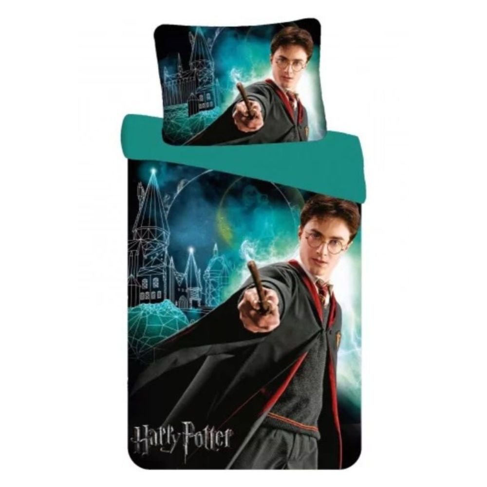 Детски спален комплект Harry Potter, 2 части, 140х200 см, 70x90 см, 100% памук, Многоцветен