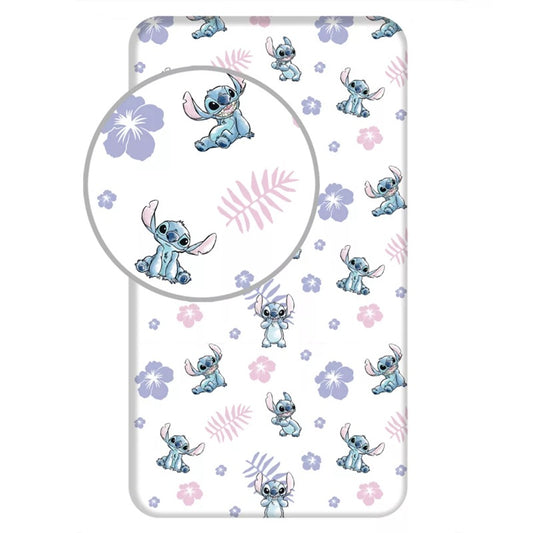 Чаршаф с ластик Lilo and Stitch, 90x200 см, 100% памук