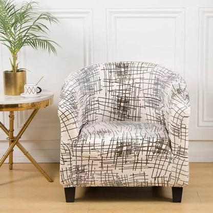 Еластичен калъф за диван, Бежов с линии