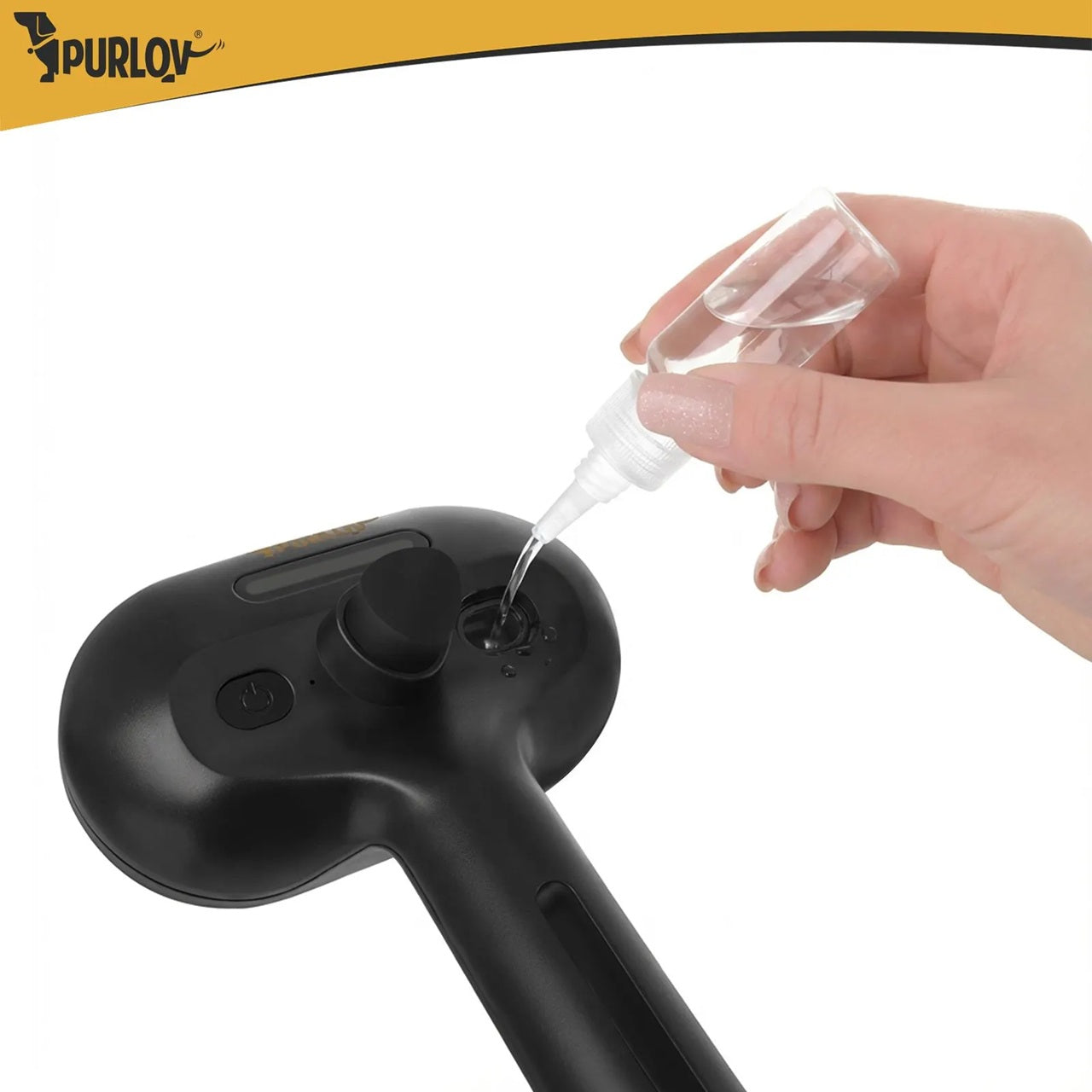 Електрическа парна четка за кучета и котки Purlov,  самопочистваща се, презареждаща се с USB