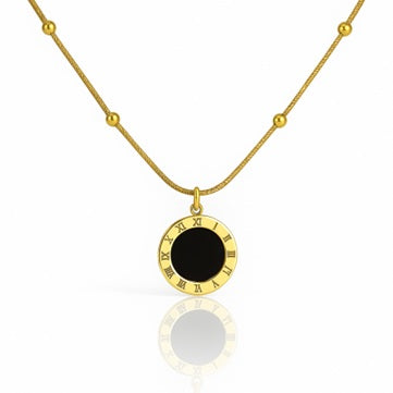 Двустранно колие, стомана с 14-каратово покритие, черен или перлен циферблат
