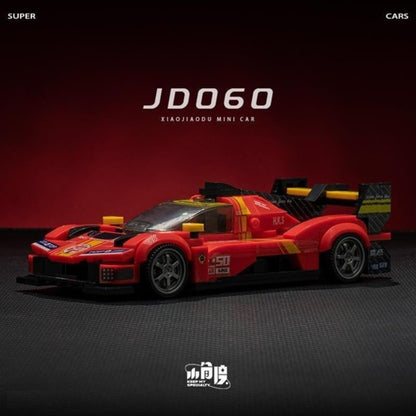 Червената спортна кола JD060 отстрани