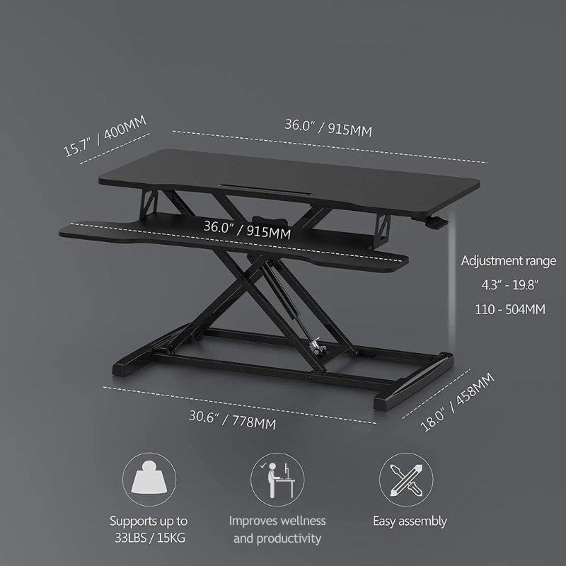 Регулируемо бюро Stand Up Desk Riser SD-80S, 80х40см, Черен