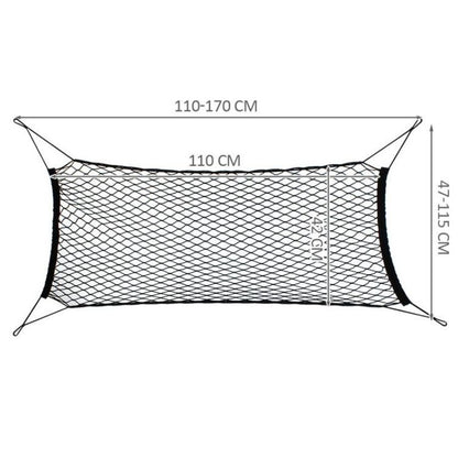 Мрежа за багажник, 110-170 х 42-110 см, Черна