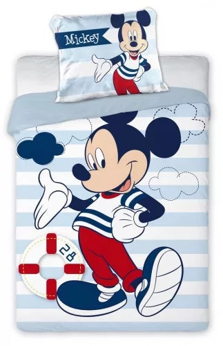 Детски спален комплект Мики Маус, 100% памук, 2 части, 100x135 см